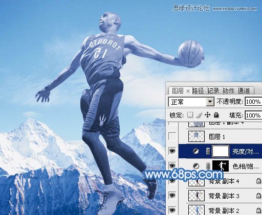 Photoshop合成震撼效果的灌篮冰人,PS教程,图老师教程网