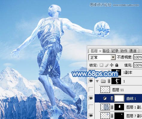 Photoshop合成震撼效果的灌篮冰人,PS教程,图老师教程网