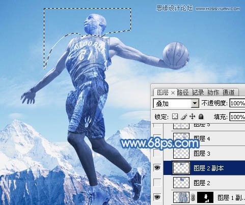 Photoshop合成震撼效果的灌篮冰人,PS教程,图老师教程网