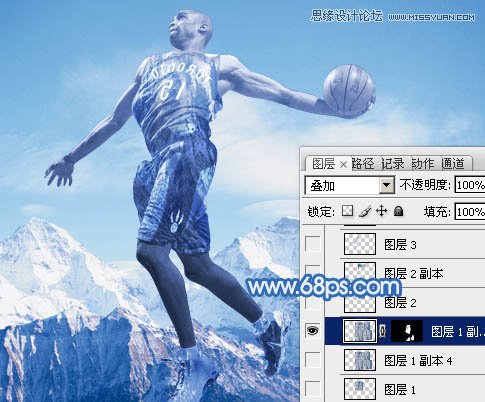 Photoshop合成震撼效果的灌篮冰人,PS教程,图老师教程网