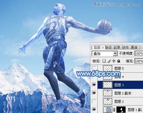 Photoshop合成震撼效果的灌篮冰人,PS教程,图老师教程网