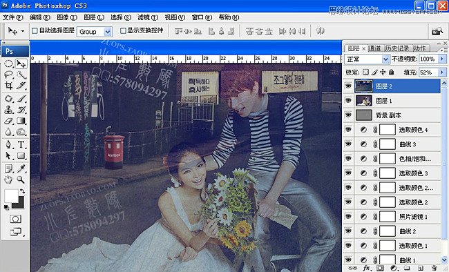 Photoshop把婚片人物和影楼背景完美结合,PS教程,图老师教程网