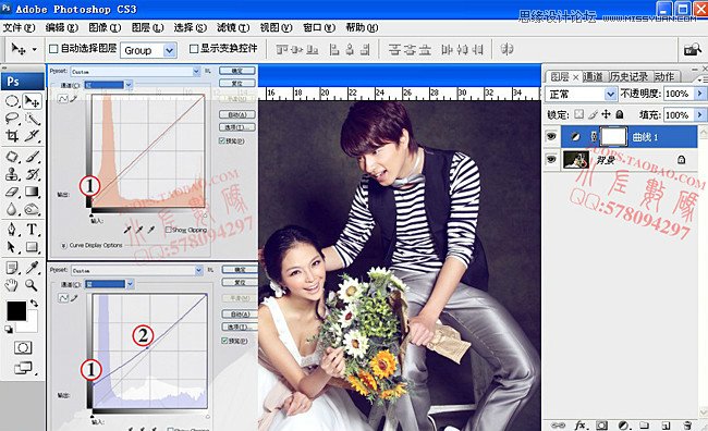 Photoshop把婚片人物和影楼背景完美结合,PS教程,图老师教程网