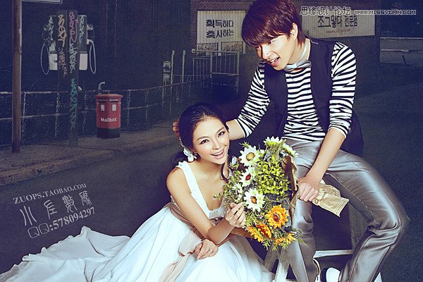 Photoshop把婚片人物和影楼背景完美结合,PS教程,图老师教程网