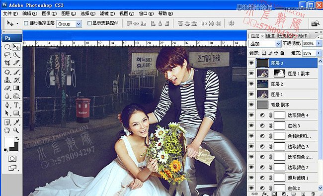 Photoshop把婚片人物和影楼背景完美结合,PS教程,图老师教程网