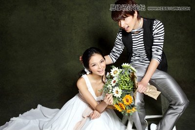 Photoshop把婚片人物和影楼背景完美结合,PS教程,图老师教程网
