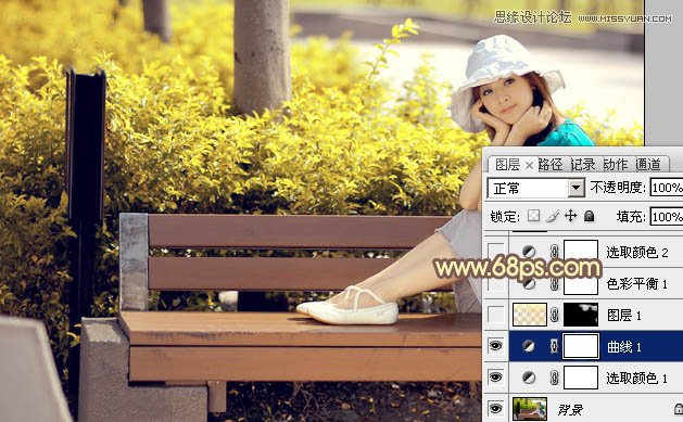 Photoshop调出公园美女暖暖的黄色调效果,PS教程,图老师教程网