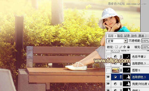 Photoshop调出公园美女暖暖的黄色调效果,PS教程,图老师教程网