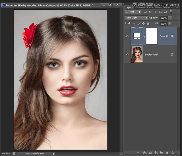 Photoshop CS6制作美女奶油白色肤色效果,PS教程,图老师教程网