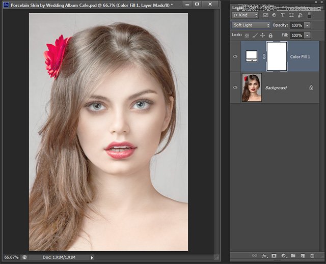 Photoshop CS6制作美女奶油白色肤色效果,PS教程,图老师教程网