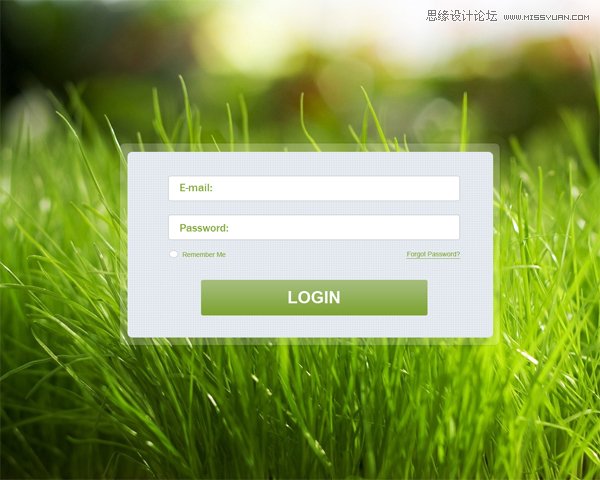 Photoshop设计清新风格绿色登陆框教程,PS教程,图老师教程网
