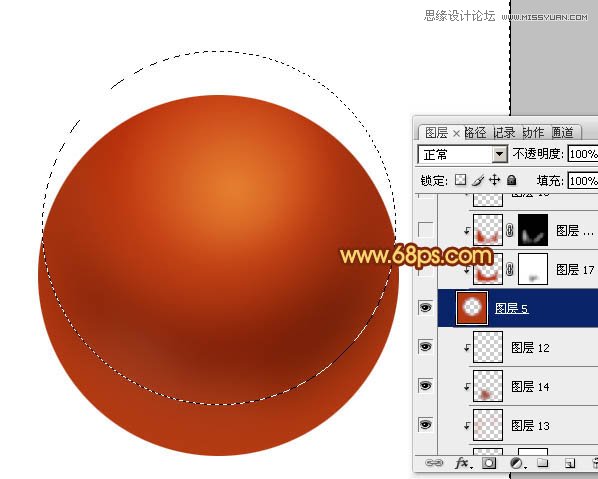 Photoshop绘制逼真效果的篮球,PS教程,图老师教程网