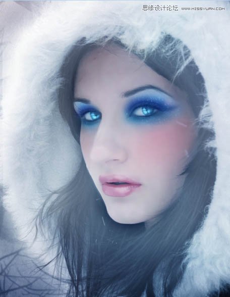 Photoshop设计冰爽冬季美女人像彩妆效果,PS教程,图老师教程网