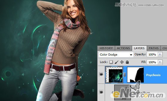 Photoshop设计时尚风格长发美女海报,PS教程,图老师教程网