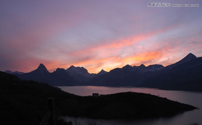 Photoshop绘制古城堡阳台夕阳景色,PS教程,图老师教程网