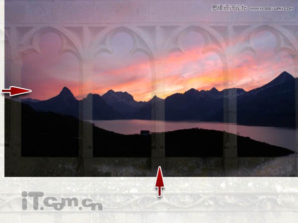 Photoshop绘制古城堡阳台夕阳景色,PS教程,图老师教程网
