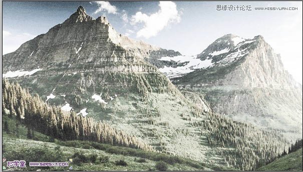 Photoshop把山峰照片转化成雪山效果,PS教程,图老师教程网