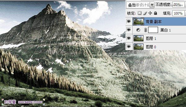 Photoshop把山峰照片转化成雪山效果,PS教程,图老师教程网