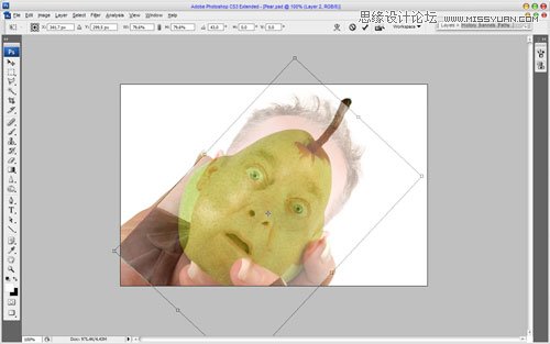 Photoshop中合成鸭梨人像效果