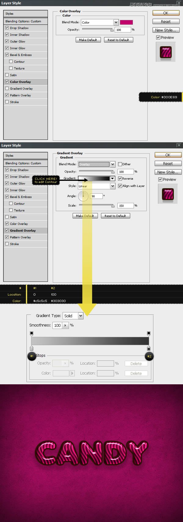 Photoshop设计可爱风格的糖果字,PS教程,图老师教程网