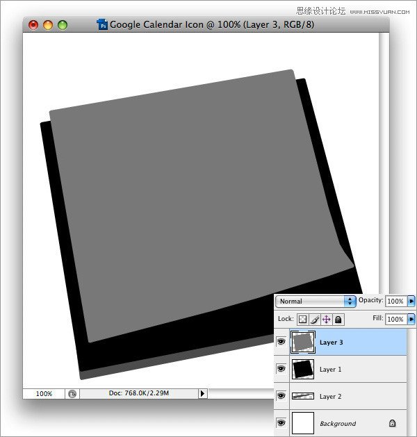 Photoshop制作立体效果的日历图标,PS教程,图老师教程网