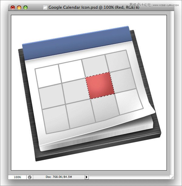 Photoshop制作立体效果的日历图标,PS教程,图老师教程网