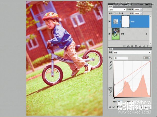 Photoshop调出儿童照片复古淡红效果,PS教程,图老师教程网