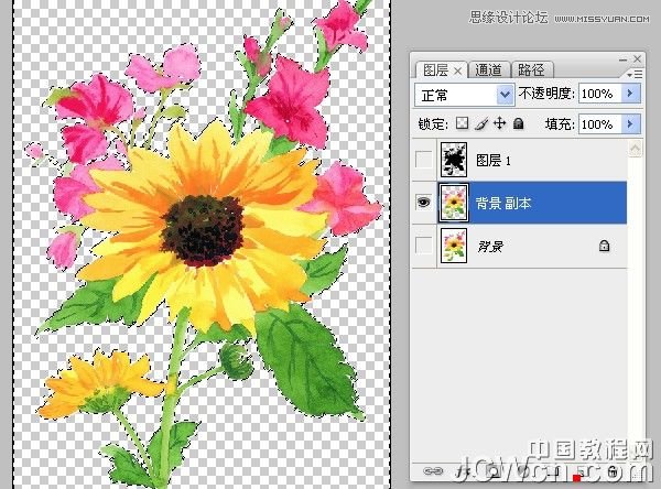 Photoshop给花朵照片制作成十字绣效果,PS教程,图老师教程网