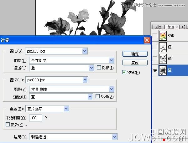 Photoshop给花朵照片制作成十字绣效果,PS教程,图老师教程网