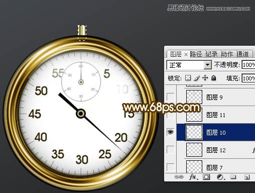 Photoshop绘制金属质感的钟表效果图,PS教程,图老师教程网