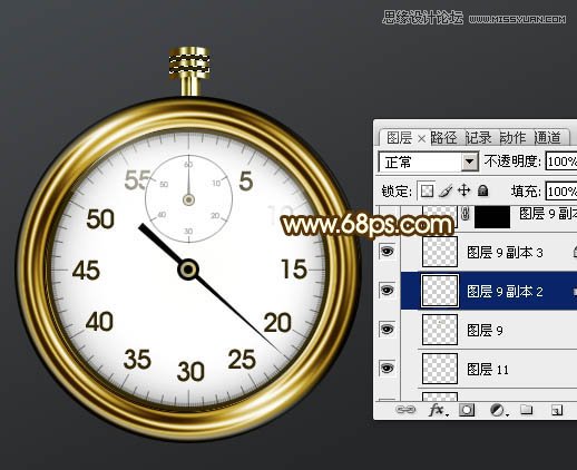 Photoshop绘制金属质感的钟表效果图,PS教程,图老师教程网