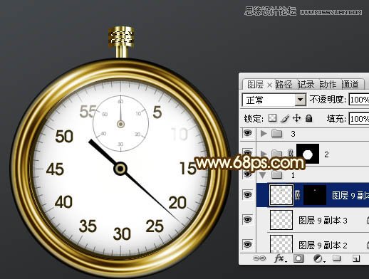 Photoshop绘制金属质感的钟表效果图,PS教程,图老师教程网