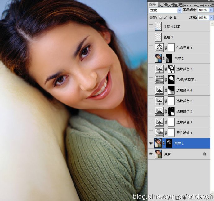 Photoshop还原美女照片清新自然肤色,PS教程,图老师教程网