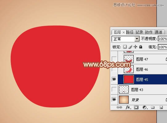 Photoshop绘制立体感效果的红苹果,PS教程,图老师教程网