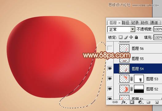 Photoshop绘制立体感效果的红苹果,PS教程,图老师教程网