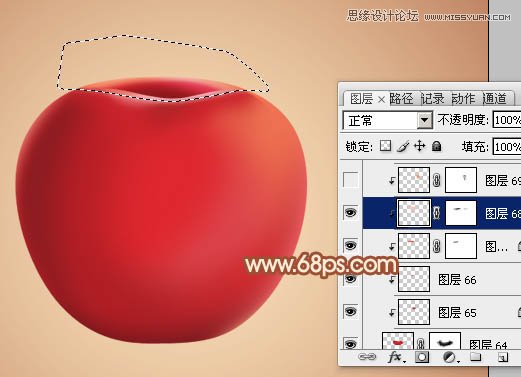 Photoshop绘制立体感效果的红苹果,PS教程,图老师教程网