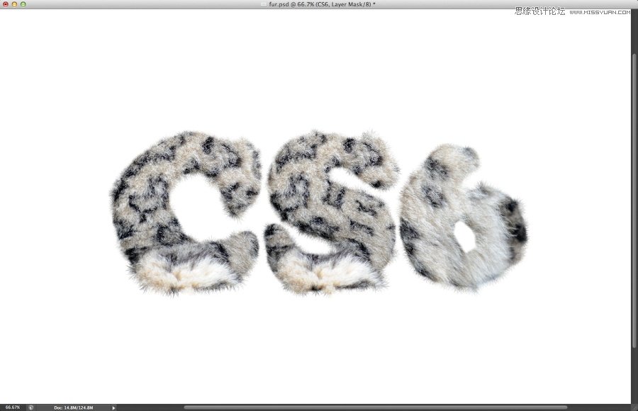 Photoshop制作动物毛发效果的艺术字教程,PS教程,图老师教程网