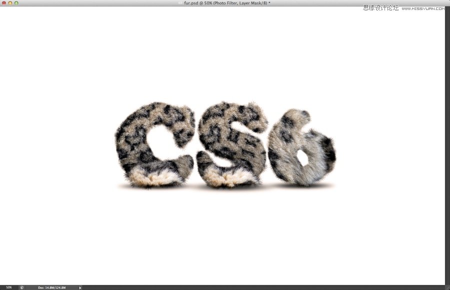 Photoshop制作动物毛发效果的艺术字教程,PS教程,图老师教程网