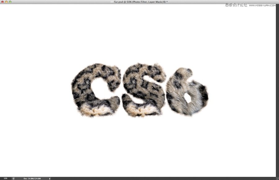 Photoshop制作动物毛发效果的艺术字教程,PS教程,图老师教程网