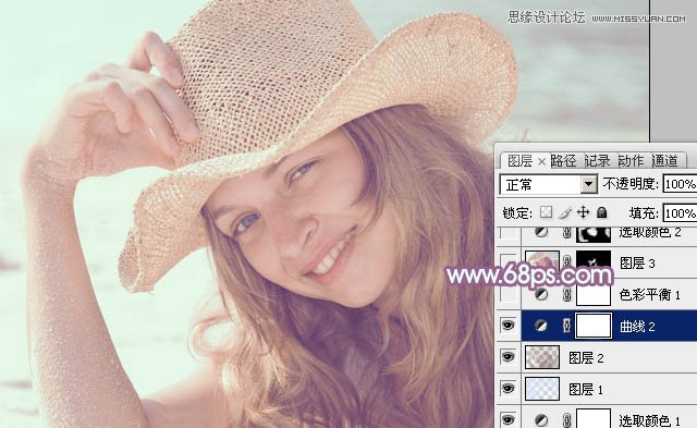 Photoshop给外景国外美女添加柔美的粉红效果,PS教程,图老师教程网