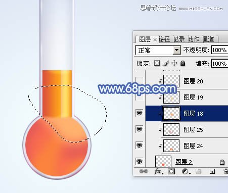 Photoshop绘制水晶玻璃质感的温度计,PS教程,图老师教程网