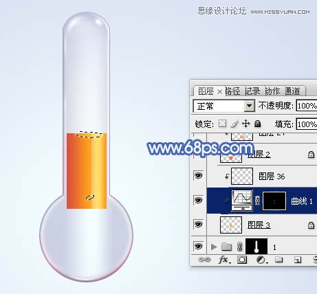 Photoshop绘制水晶玻璃质感的温度计,PS教程,图老师教程网