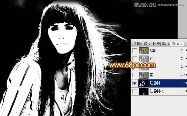 Photoshop使用抽出和通道抠出美女的头发,PS教程,图老师教程网