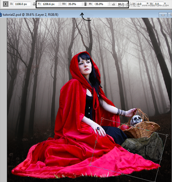 Photoshop合成森林中的小红帽美女,PS教程,图老师教程网