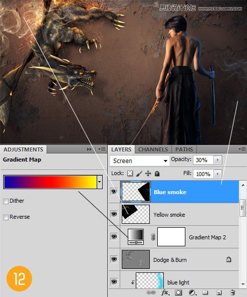 Photoshop合成立体风格的龙幻想壁纸,PS教程,图老师教程网