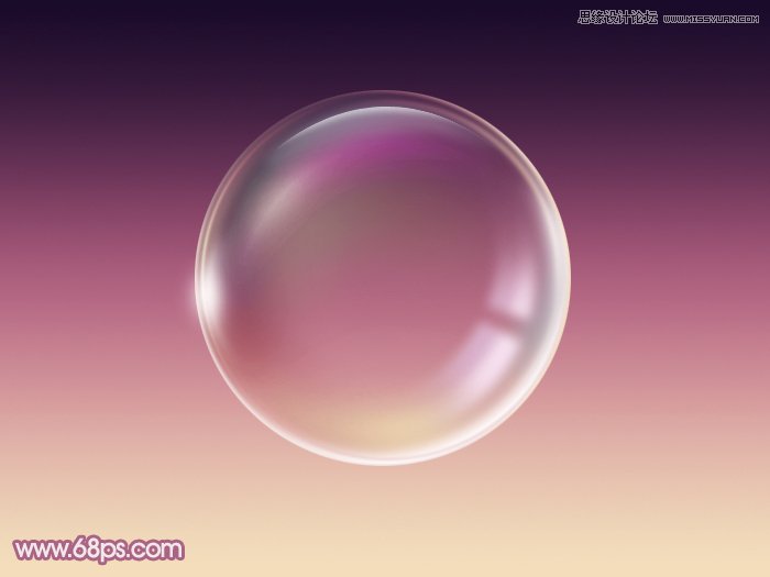Photoshop制作水晶玻璃质感的紫色泡泡,PS教程,图老师教程网