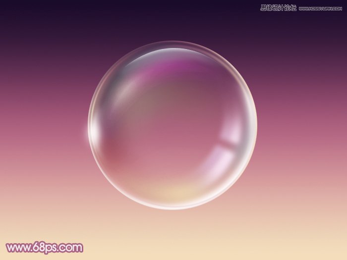 Photoshop制作水晶玻璃质感的紫色泡泡,PS教程,图老师教程网