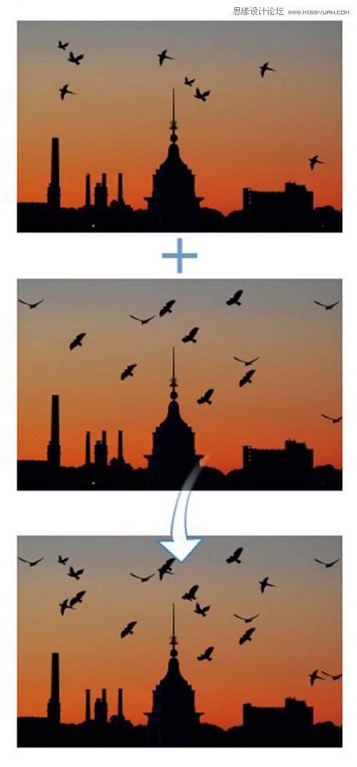 Photoshop使用笔刷制造候鸟倩影场景,PS教程,图老师教程网
