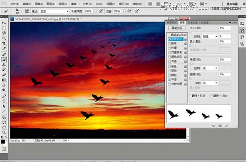 Photoshop使用笔刷制造候鸟倩影场景,PS教程,图老师教程网