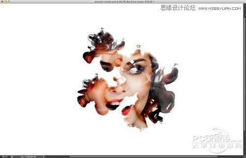 Photoshop CS6使用墨水笔刷制作抽象头像,PS教程,图老师教程网